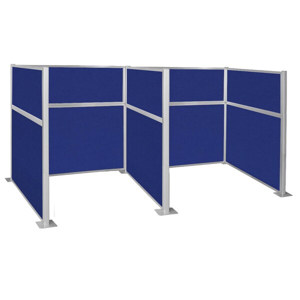 Pre-Configured Hush Panel Cubicle 6' x 6' Royal Blue Fabric